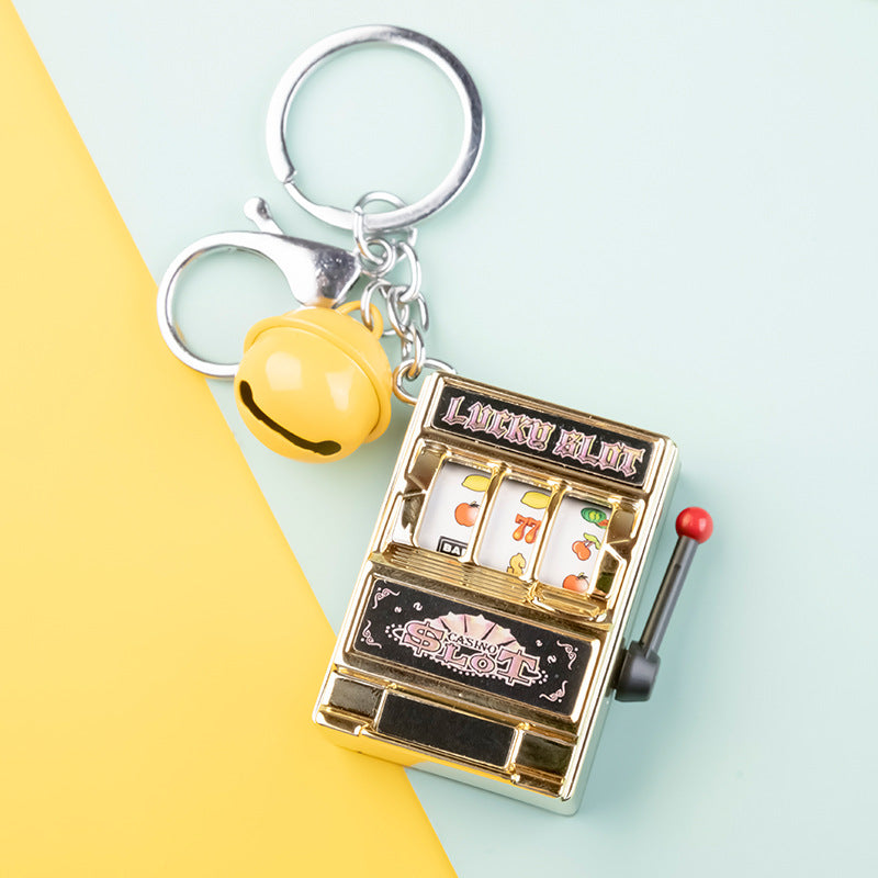 Mini Fruit Digital Lottery Novelty Palm Slot Machine Keychain
