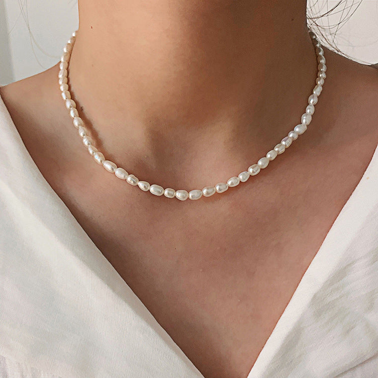 Natural Water Pearl All Match Clavicle Chain