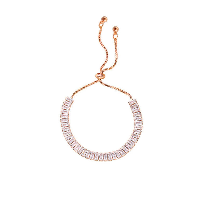 Pulsera de diamantes de imitación, estilo Ins, brillante, ajustable, joyería para mujer