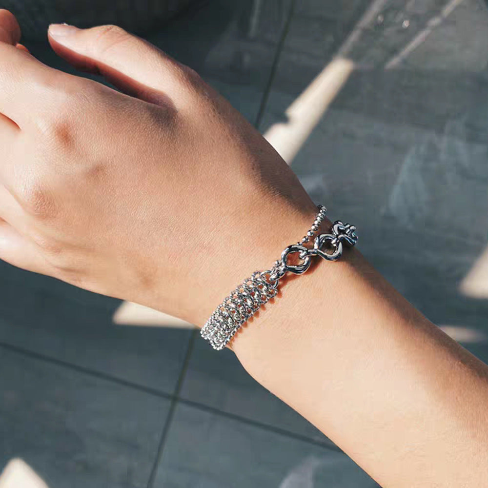 Pulsera empalmada de metal Wind Venom Diseño de personalidad sencilla Pulsera igual para hombre y mujer