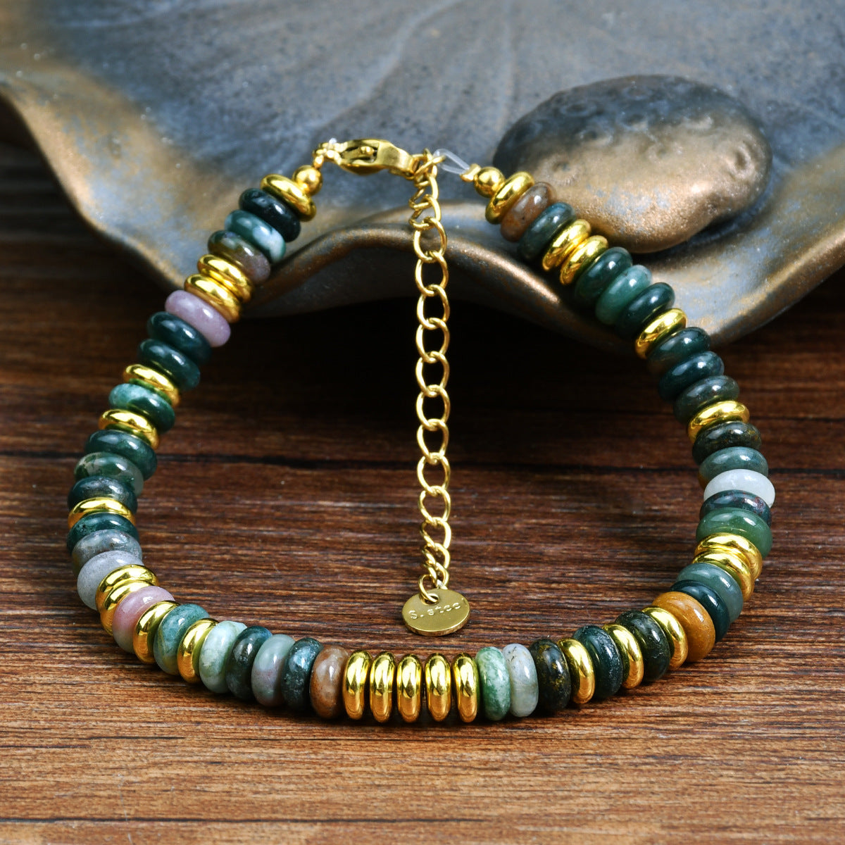 Dopamine Color Natural Stone Beaded Bracelet