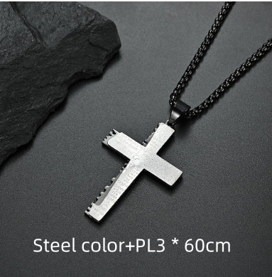 Christliche Jesus-Kreuz-Halskette, doppelt, für Herren