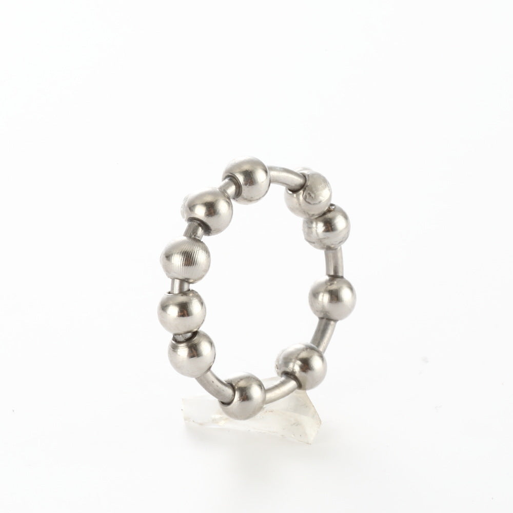 Anillo de descompresión con cuentas giratorias de acero inoxidable para meditación