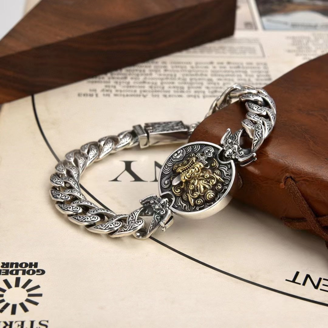 Lion Bite Sword Vintage Hollow Pattern Bracelet