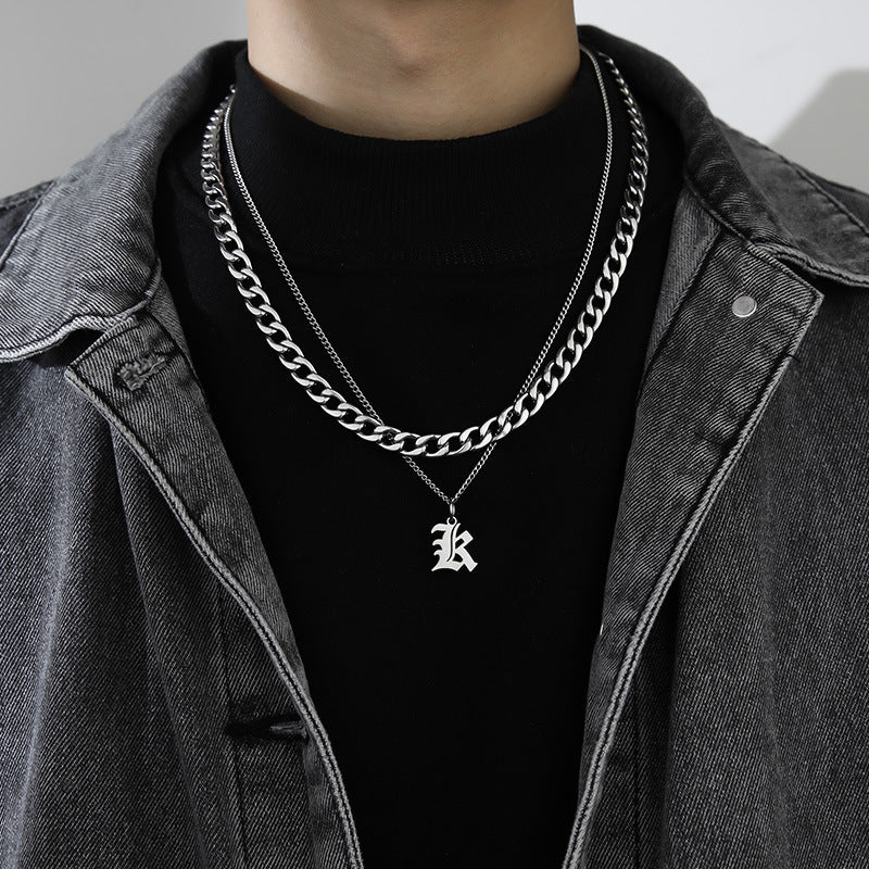 Ins Style Letter Necklace Titanium Steel
