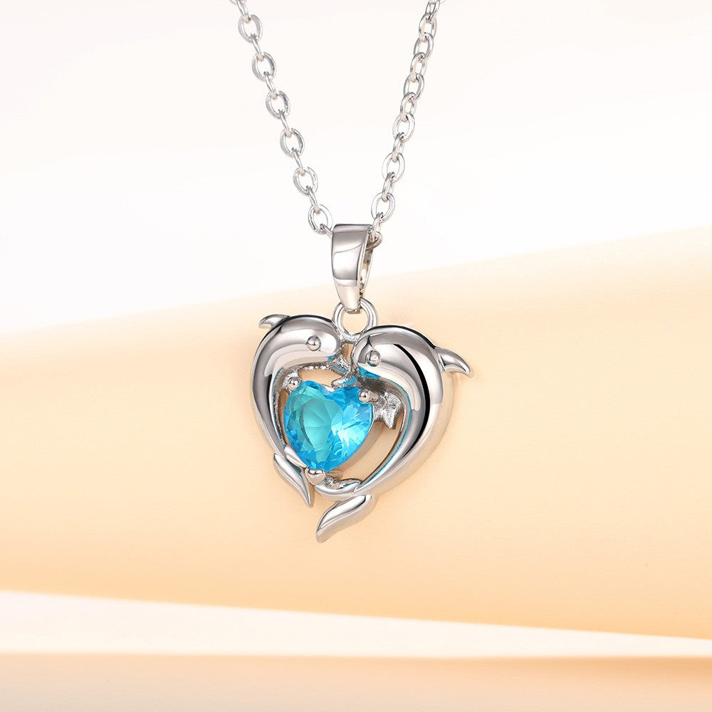 Fashionable And Cute Dolphin Pendant Necklace