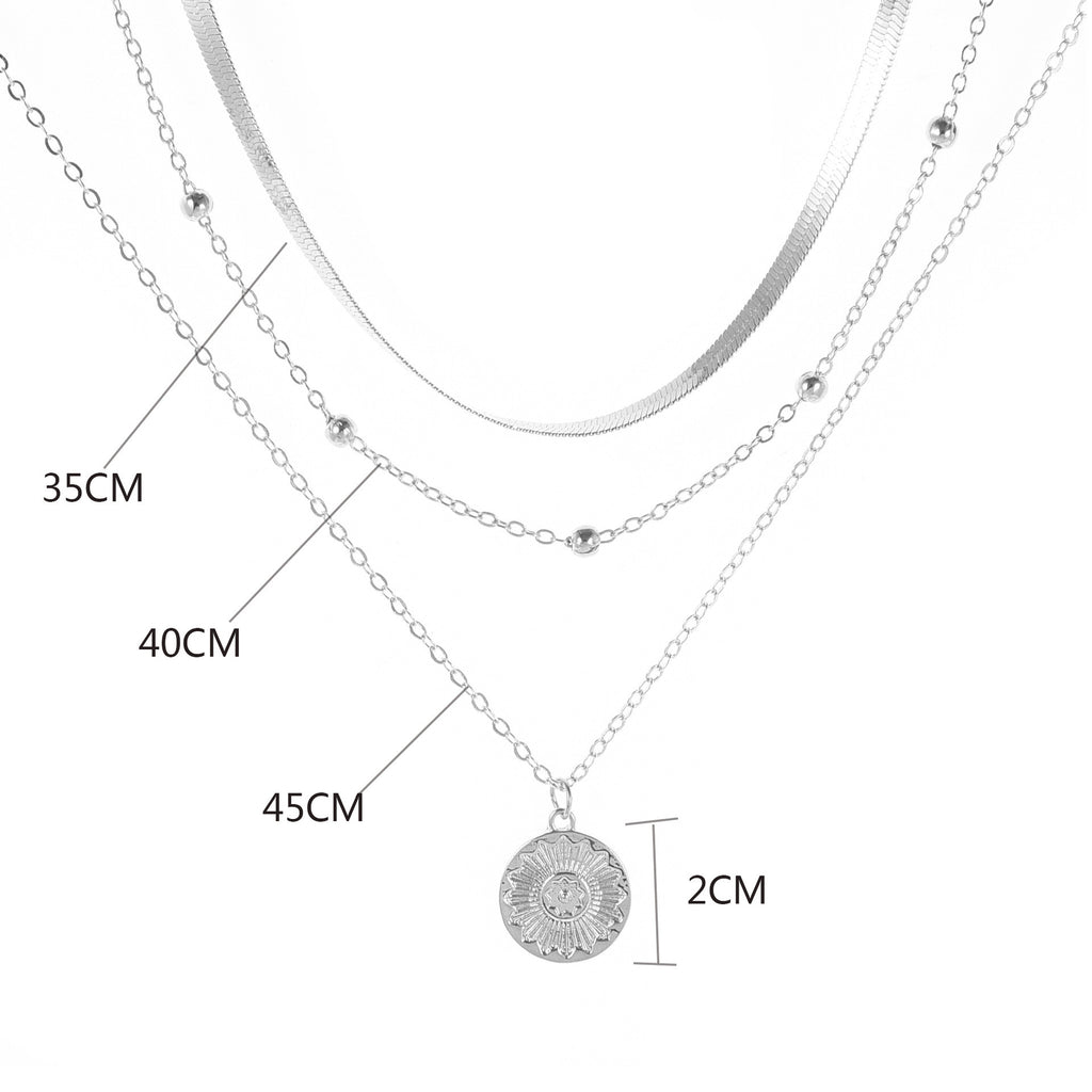 Women's Fashion Personalized Simple Multi-layer Lotus Pendant Necklace
