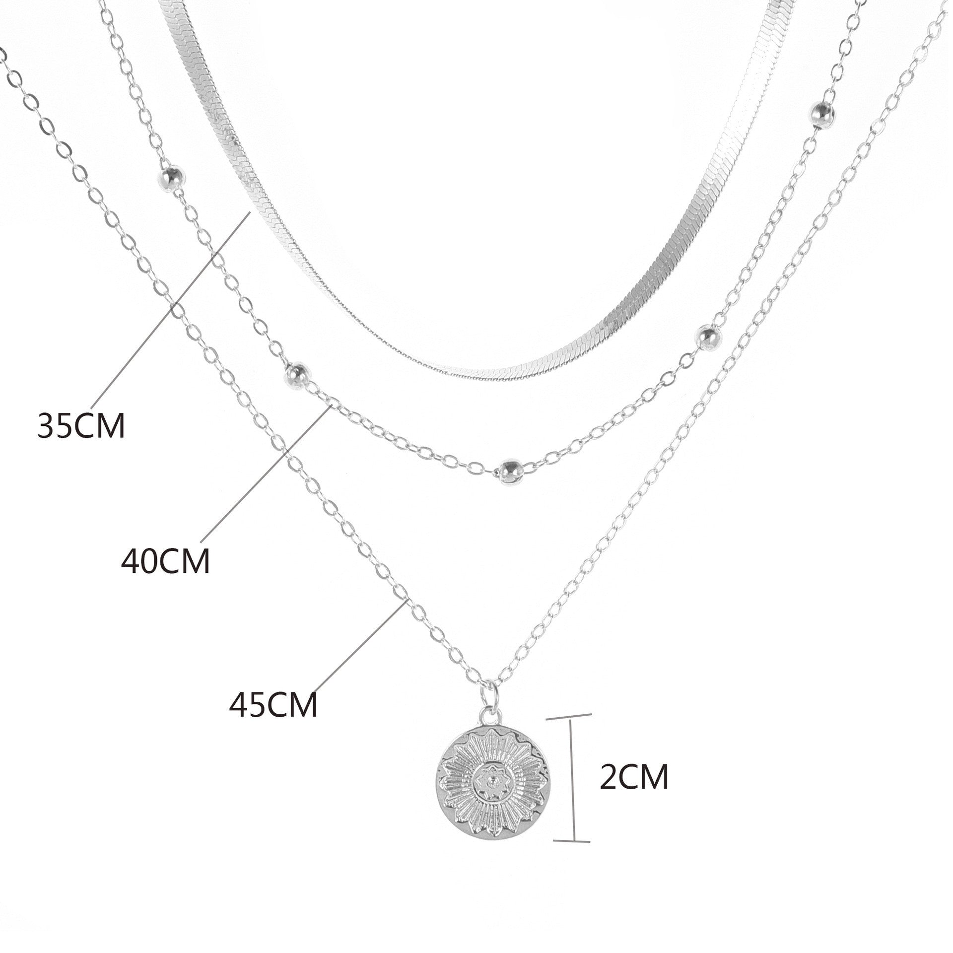 Women's Fashion Personalized Simple Multi-layer Lotus Pendant Necklace