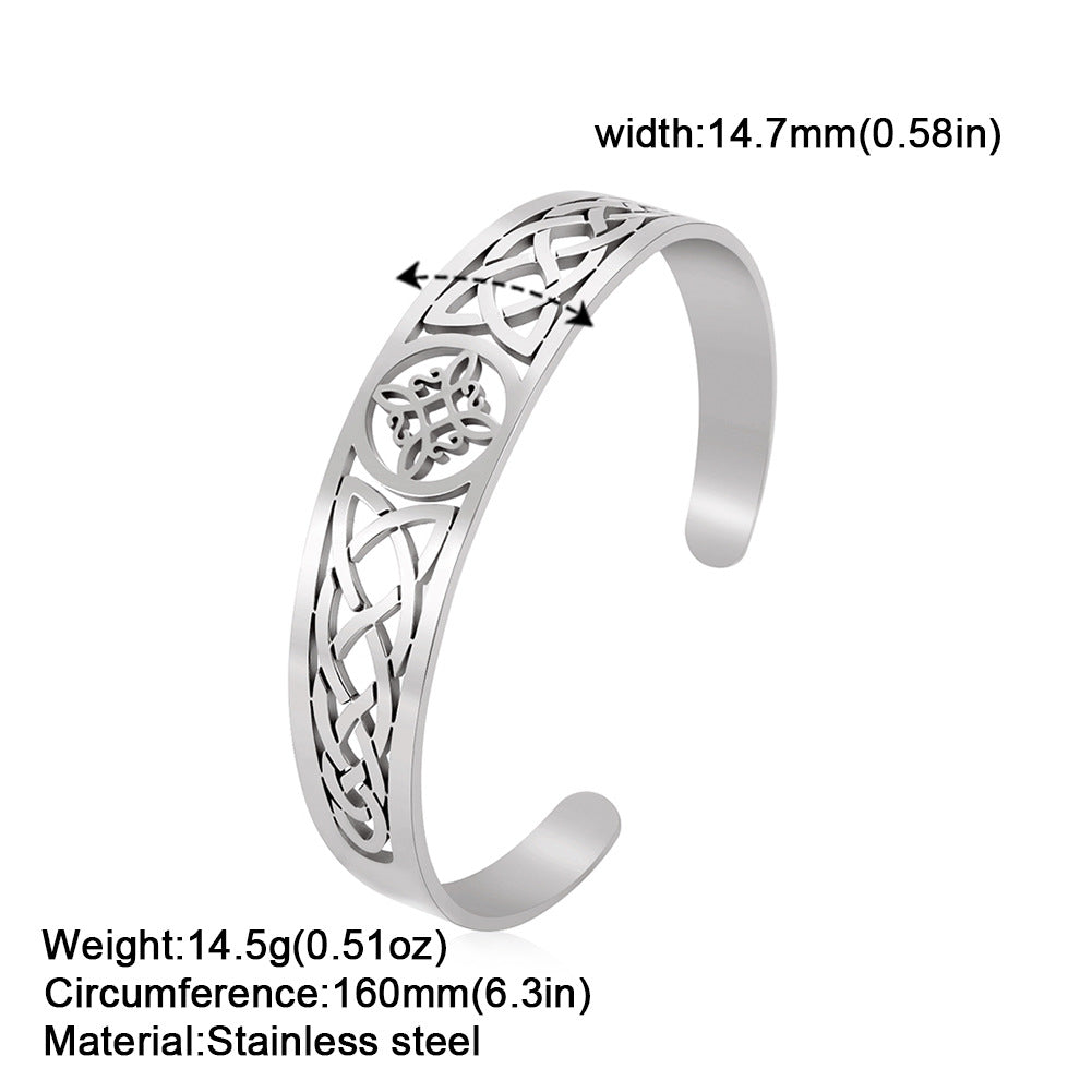 Witch Knot Hollow Ornament 304 Stainless Steel Bracelet