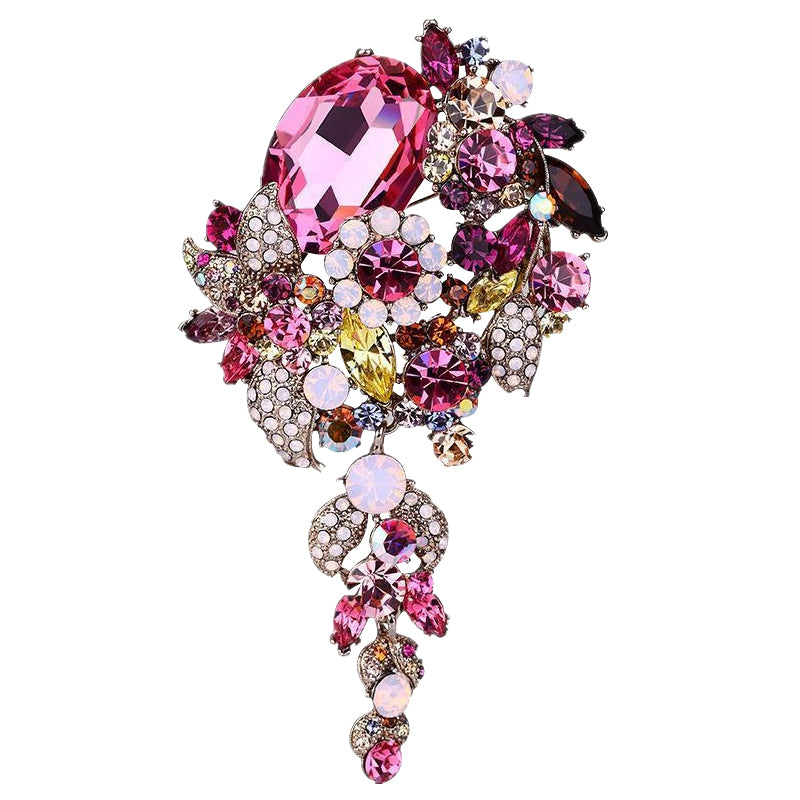 Broche con borlas para mujer, largo, retro, de lujo, con diamantes