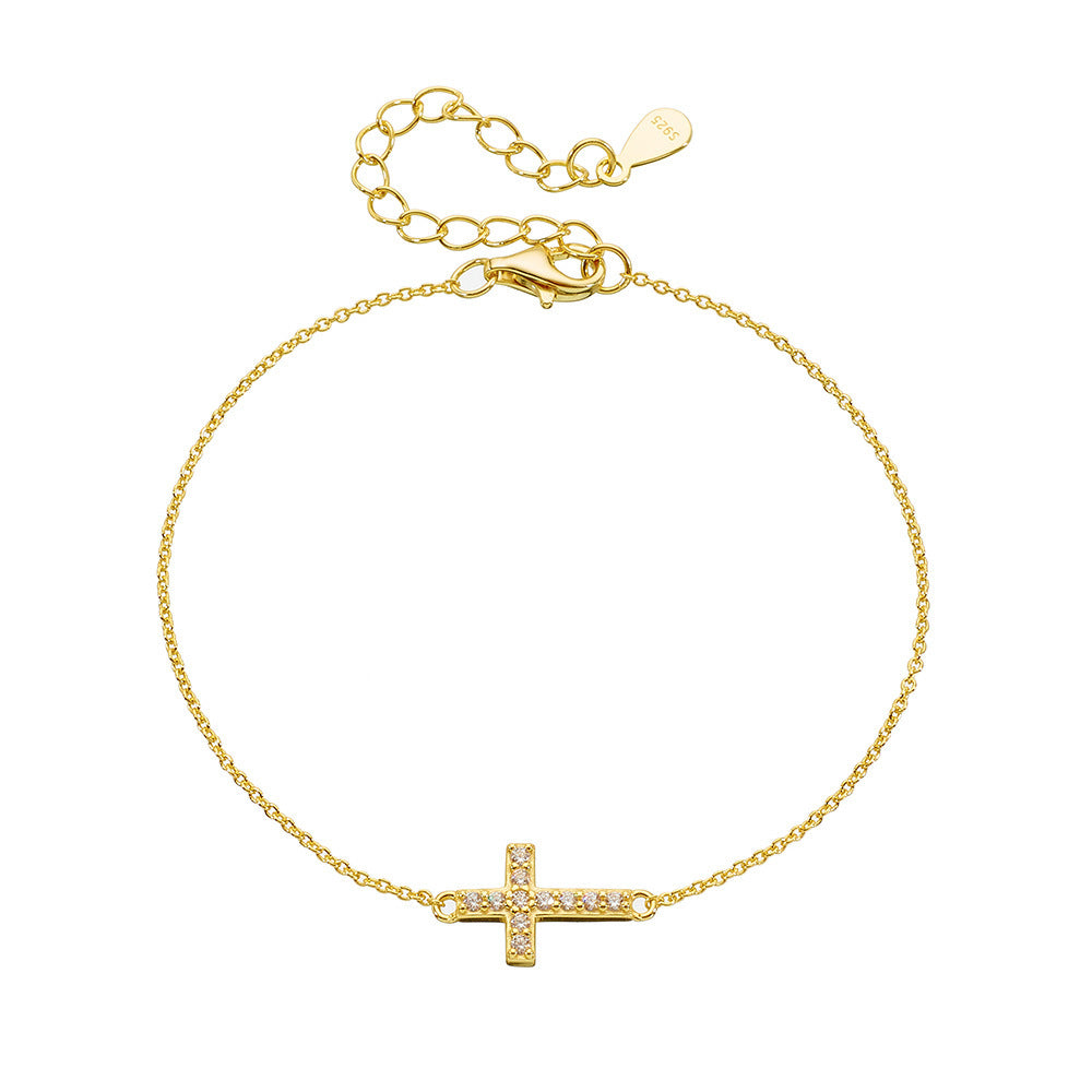 Pulsera de Diamantes Cruzados Sencilla Versátil