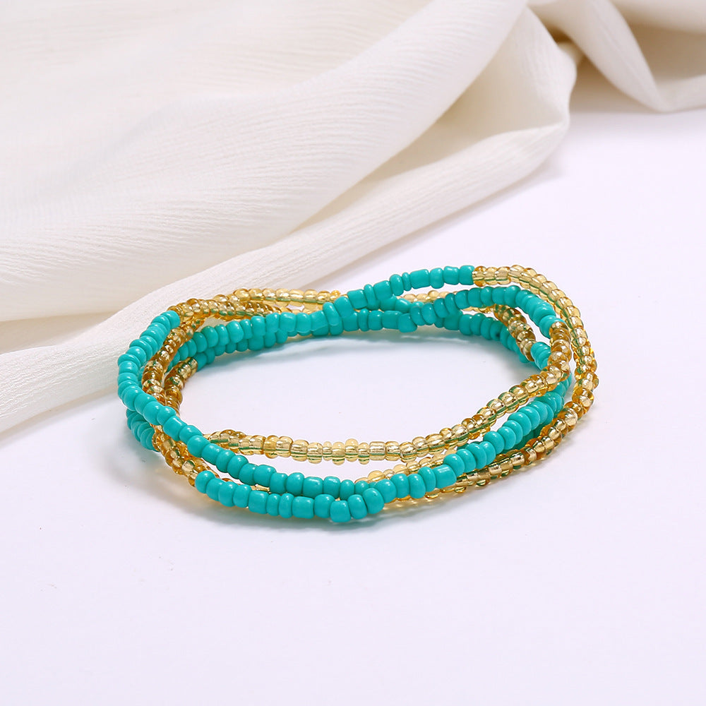 Women's Colorful Beaded Elastic Waist Chain