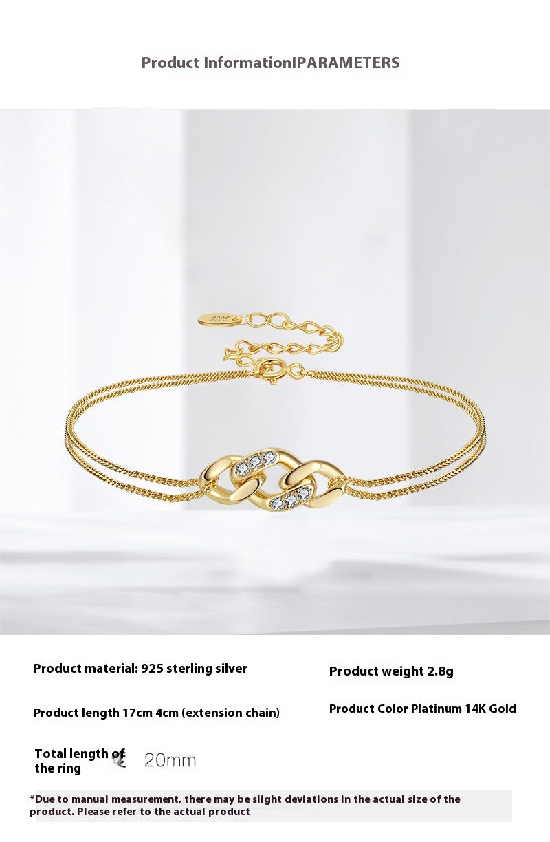 Zirkonia-Diamant-Schmuck Verstellbares verdrehtes Armband-Ornament