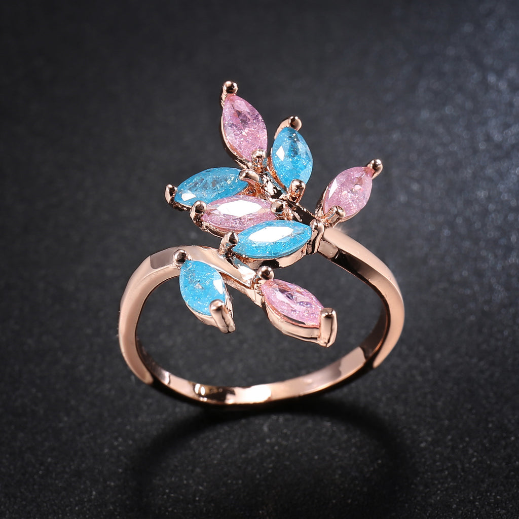 Eisblume Zirkon Schmuck Ring Schmuck