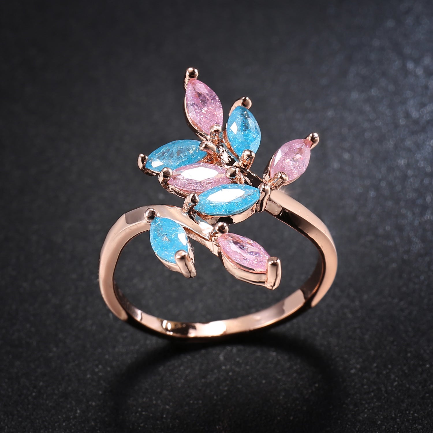 Eisblume Zirkon Schmuck Ring Schmuck