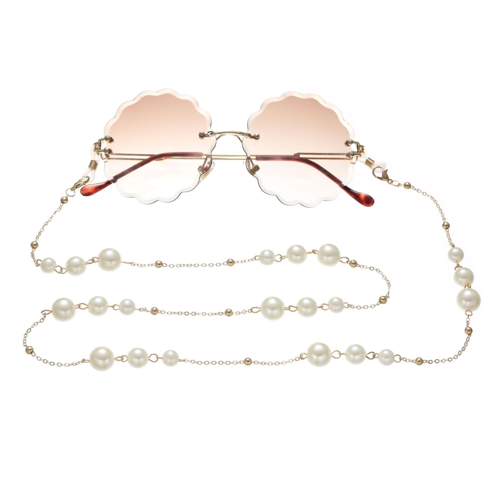 Accesorios de gafas con cadena de perlas