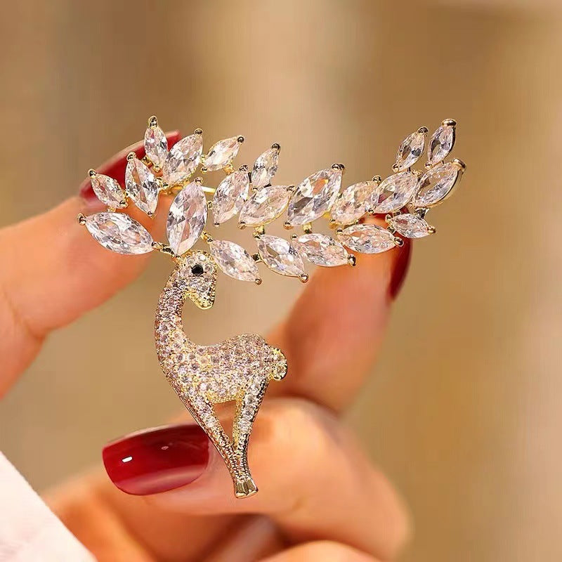 Nuevo broche de alce alto corsage coreano broche de Navidad de nicho