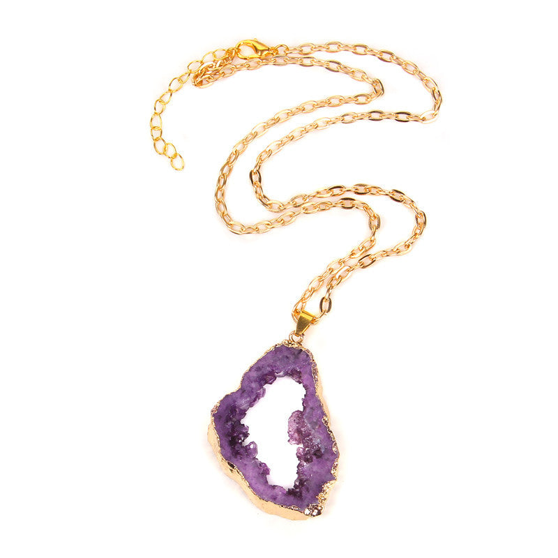 Mode Neues Produkt Temperament Natürliche Amethyst-Cluster-Halskette