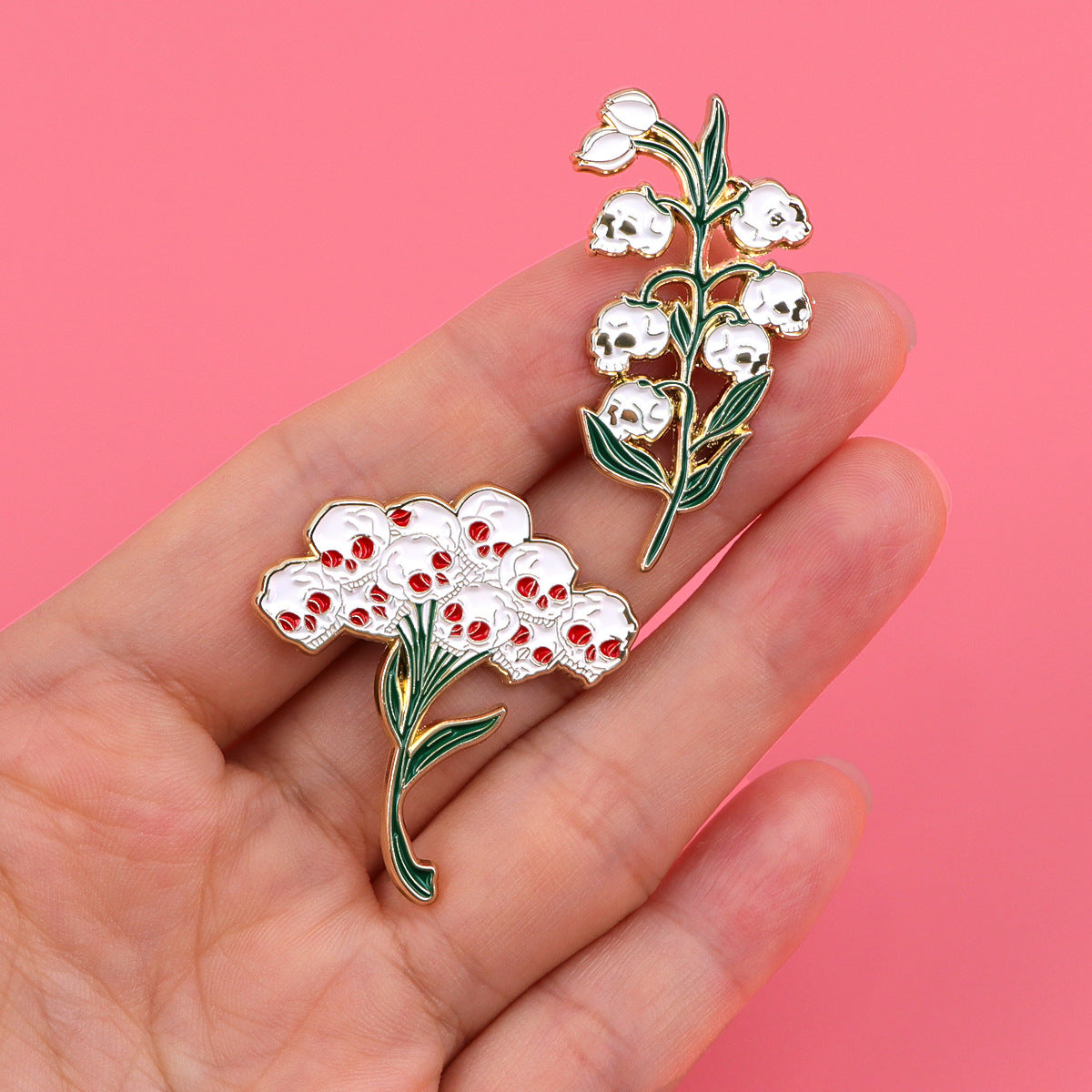 Totenkopf-Blumenbrosche Rucksack-Ornament Zubehör Pin Legierung