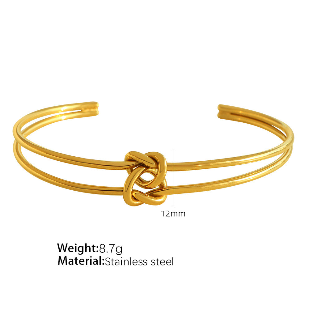 Mode Geometrie Muster Titan Stahl Armband Für Frauen