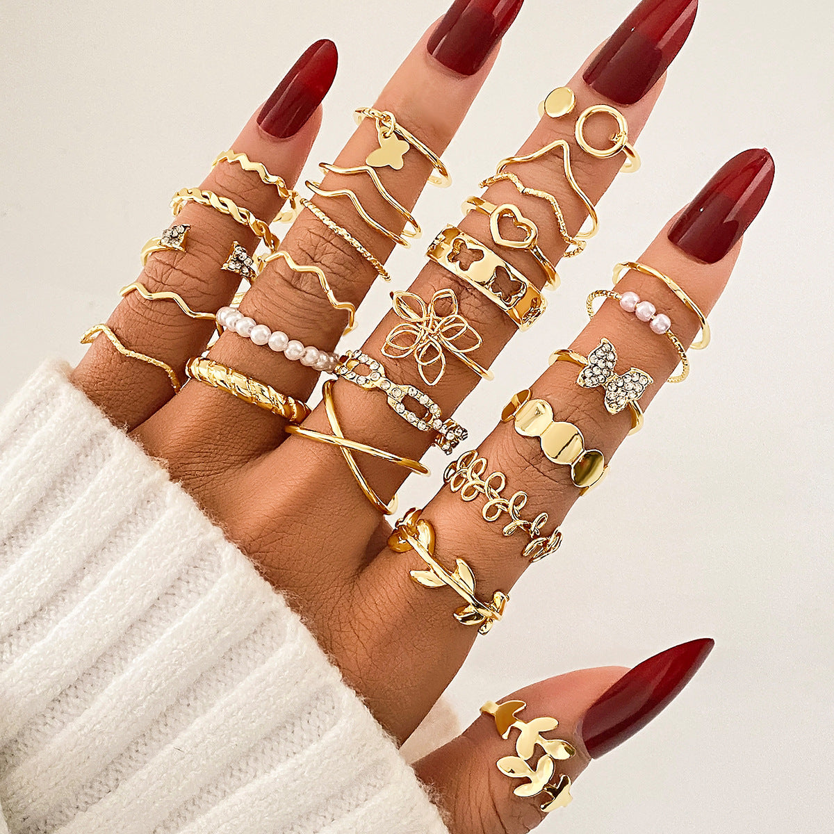 Ring Damen Nischen Senior Knöchelring 23-teiliges Set