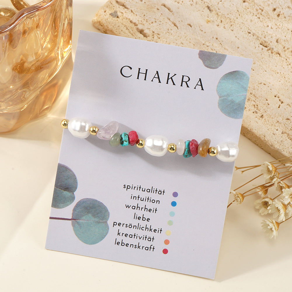 Pulsera de piedras semipreciosas de cobre, perlas y cuentas de colores surtidos