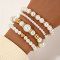 Modisches 4-teiliges Set Liebesperlenarmband Anzug Damen Perlenarmband