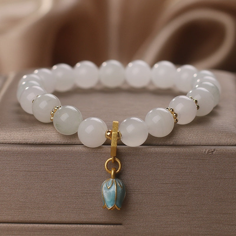 Tianshan Jade Armband Damen Retro Chalcedon Maiglöckchen