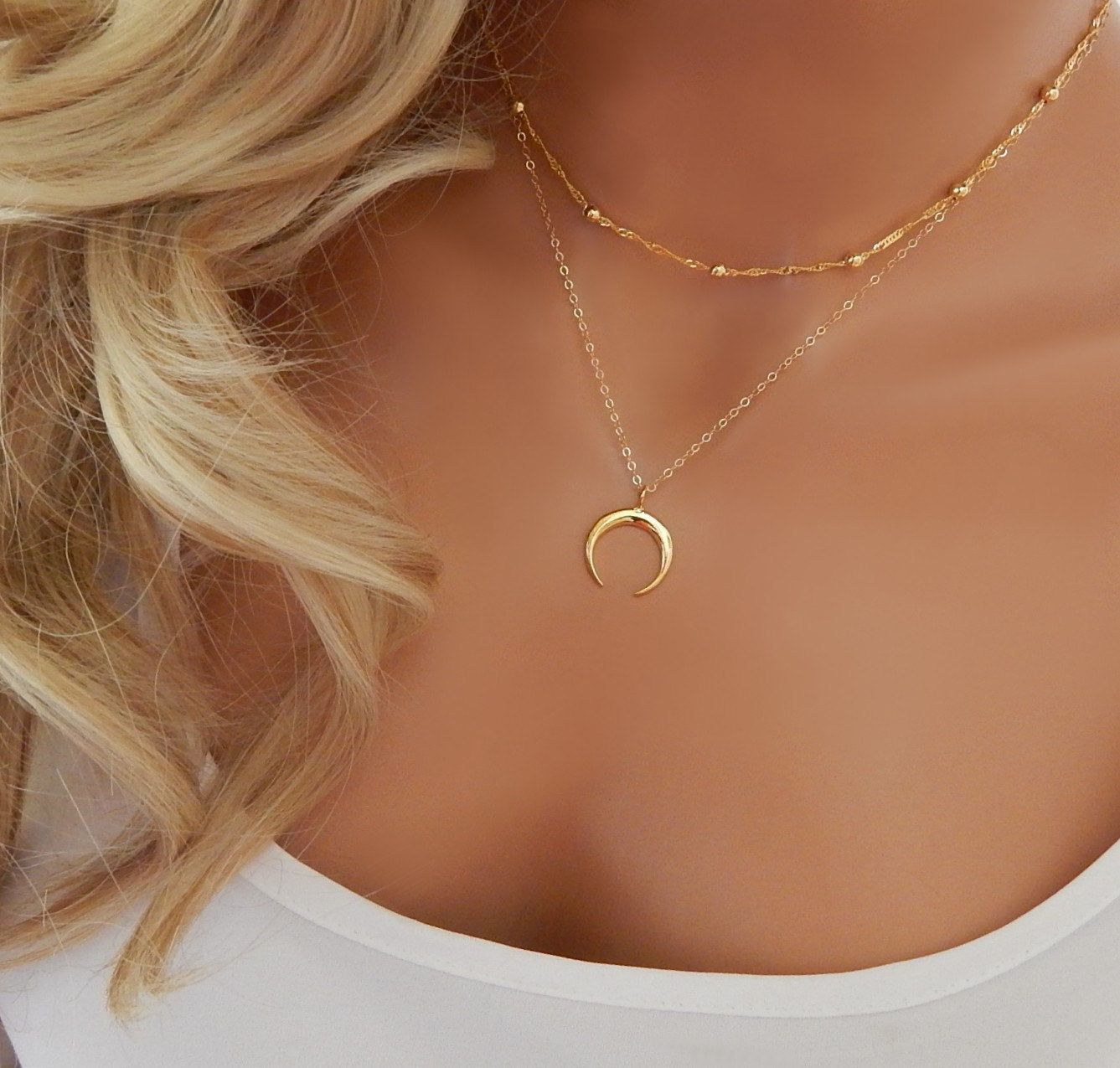Neue Produkte Modeschmuck Böhmische Doppelhoornkette