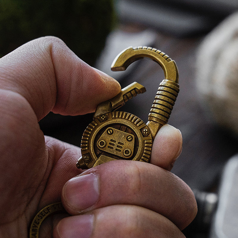 Llavero Colgante de Bolso Steampunk Retro Mecánico de Latón Puro