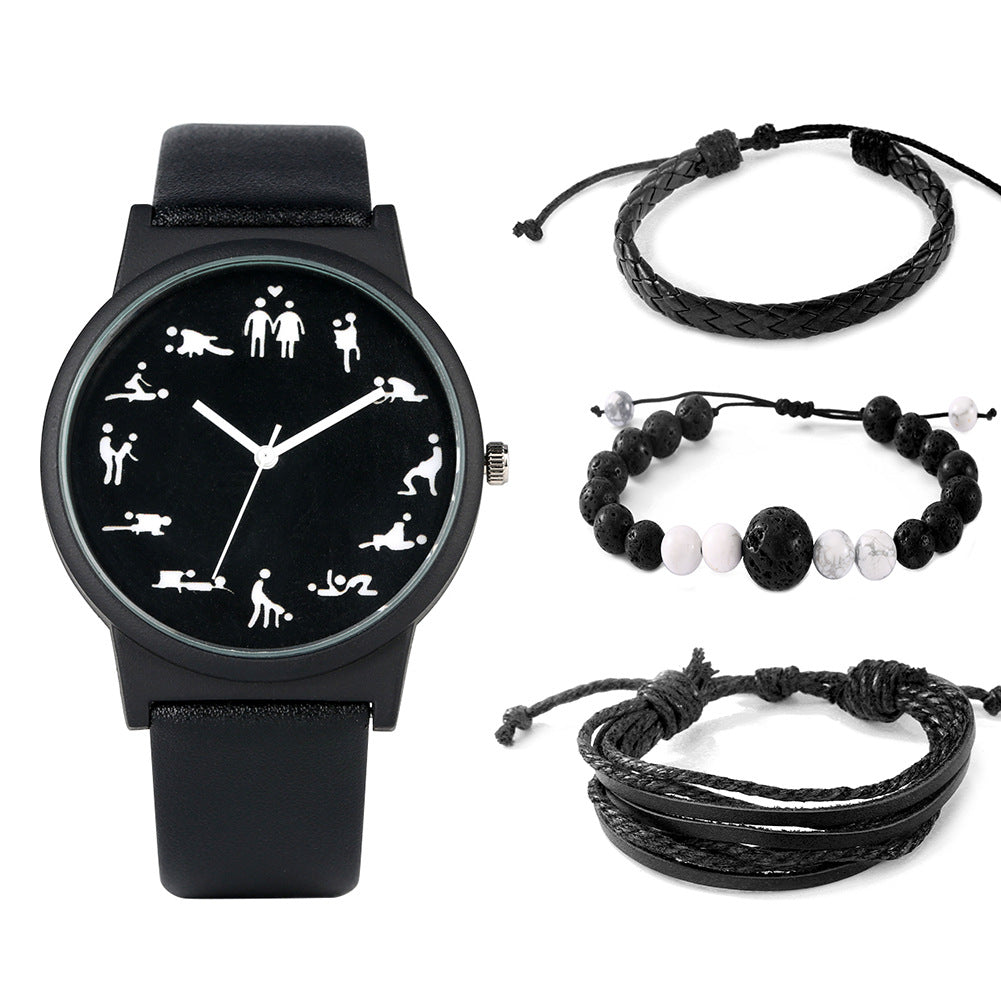 Herren Geschenkbox-Set Uhr Modeuhr Armband-Set Quarz