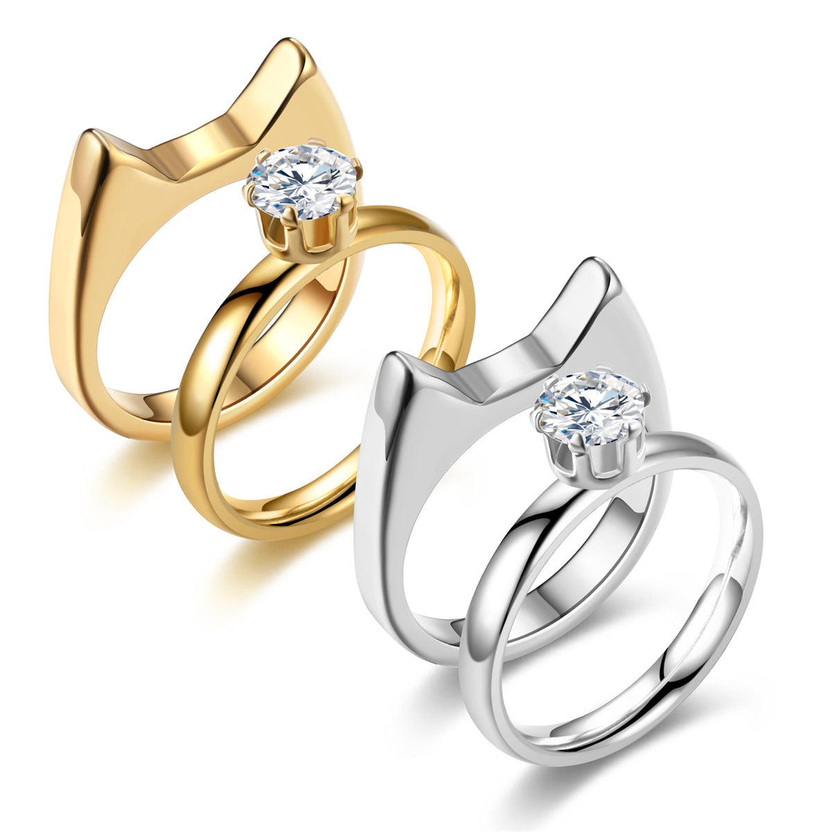 Anillo de cuerpo de gato de joyería de moda, conveniente para exteriores