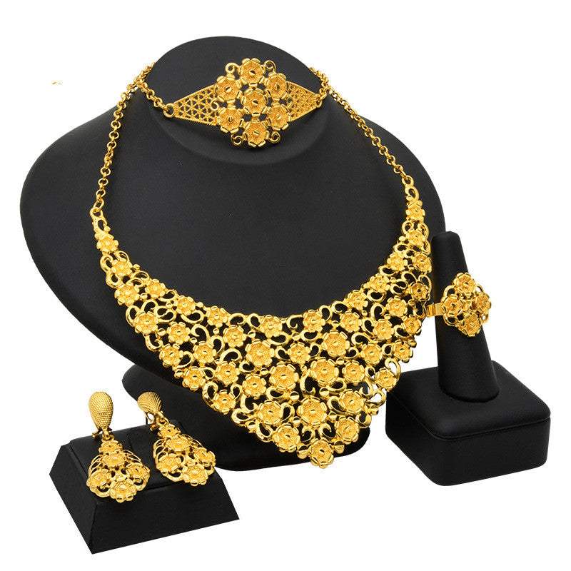 24K Gold-plated Jewelry Suit Indian Middle East Lady