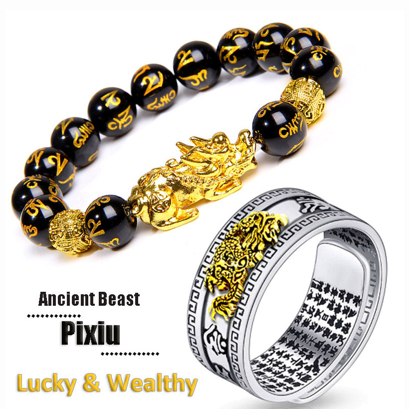 Unisex-Chinesisches-Feng-Shui-Pixiu-Armband-Ring