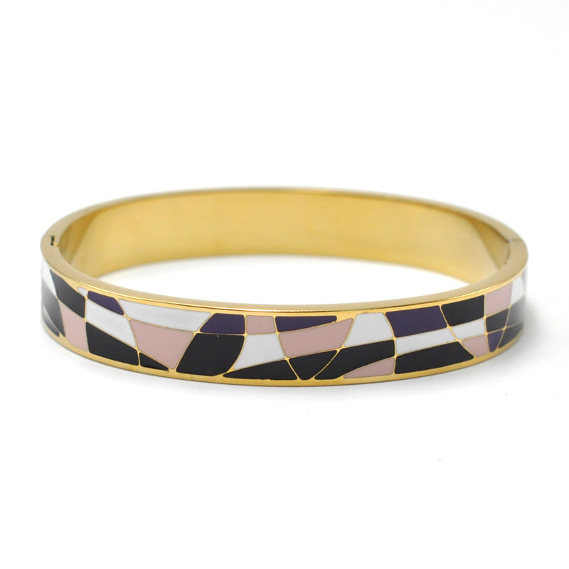 Stainless Steel And Enamel Bracelet