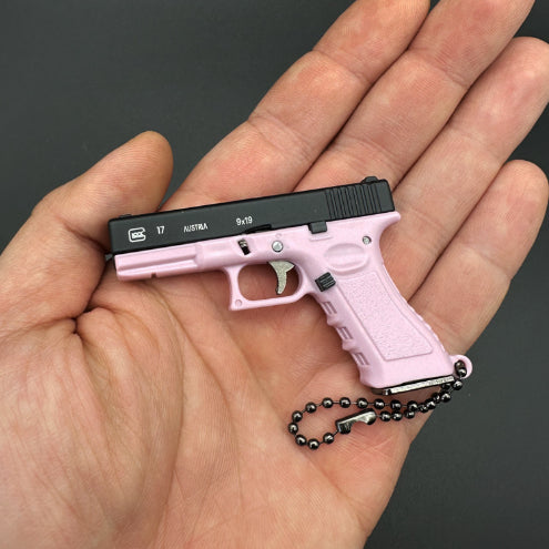 G17 Llavero de aleación con forma de pistola, modelo de juguete, regalo, colgante