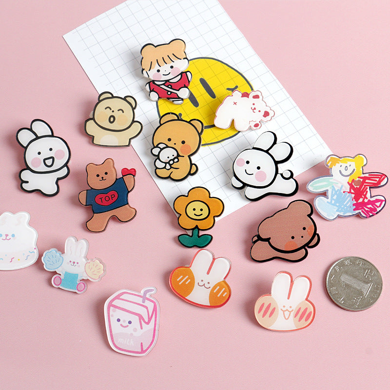 Japanese Creative Cartoon Acrylic Brooch Accessories