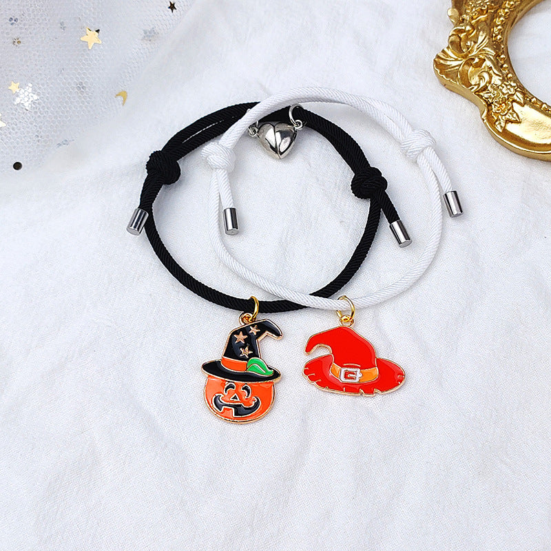 Nuevo imán de amor atrae un par de pulseras de amantes de Halloween