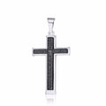 Double Cross Herren Titan Halskette Edelstahl Anhänger Schmuck