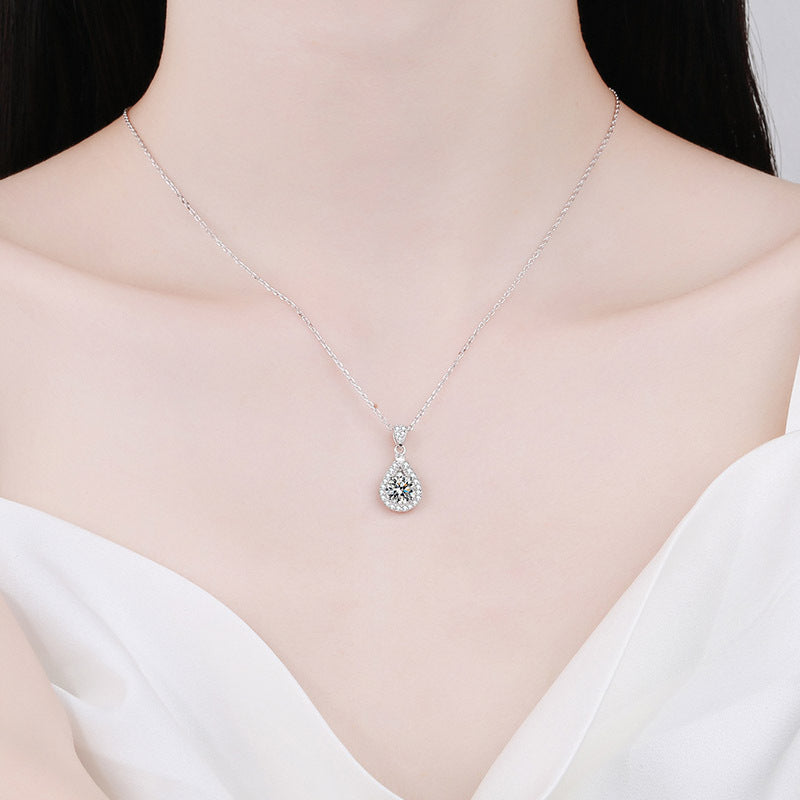 Moissanit Exquisite Halskette aus 925er Sterlingsilber für Damen