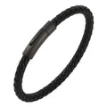 Woven Frosted Black Buckle Simple Leather Bracelet