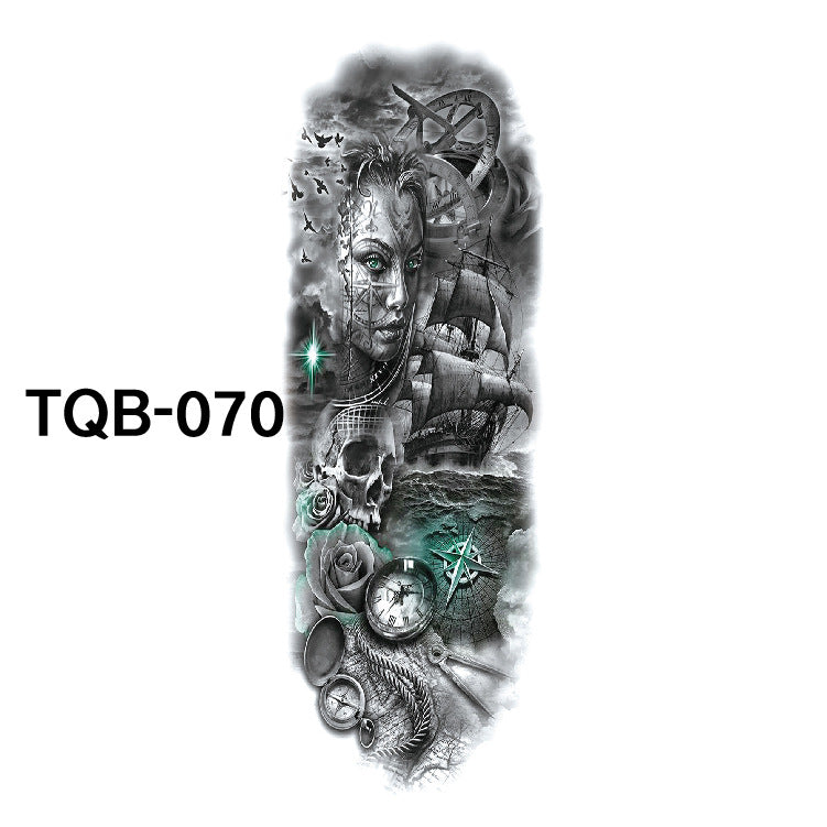Pegatina de tatuaje impermeable de brazo completo