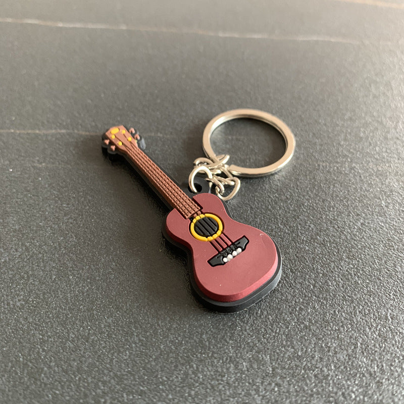 Llavero Colgante Suave de PVC de Guitarra Musical de Silicona