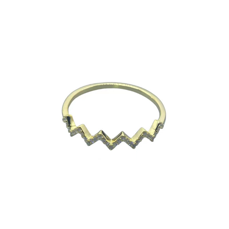 Wellenmuster Zirkon eingelegter Ring Verstellbarer Öffnungsring Wellenmuster Ring An meine Tochter Höhen und Tiefen Ring Wellenförmiger Zickzack-Ring Geschenk