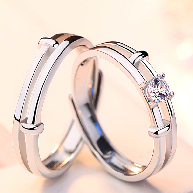 Anillos de apertura Simulación de boda Anillo de diamante
