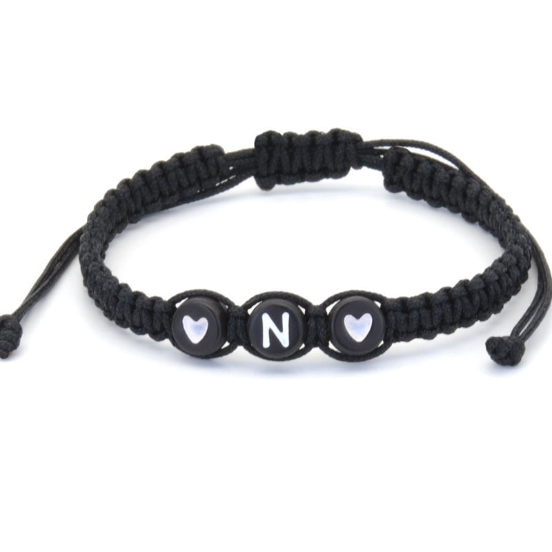 26 English Letters Love Heart Hand Woven Hand Rope