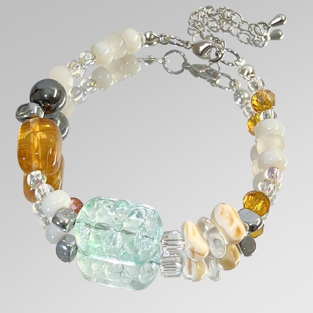 Weißes Dunhuang-Wüste-Sonne-Berg-Armband