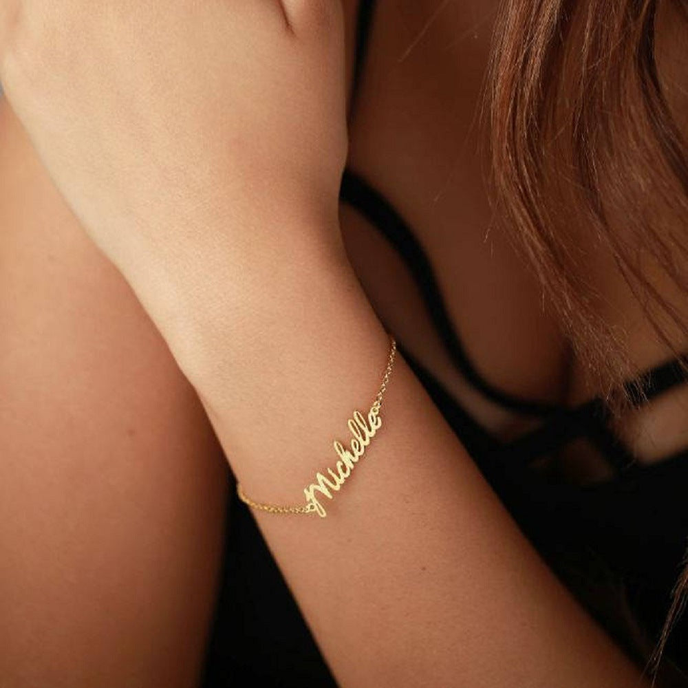 Pulsera personalizada de acero inoxidable con nombre para hacer tú mismo