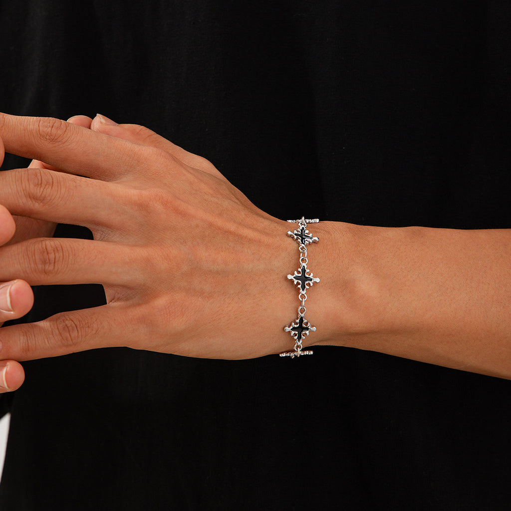 Hip Hop Niche Oil Dripping Cross Bracelet Men's Fashion