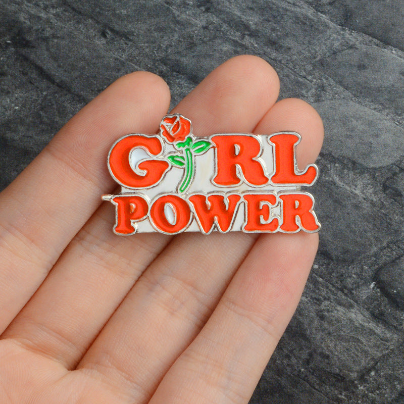 NIÑA Rosa Esmalte Broche Feminista Vestido Sombrero Bolso